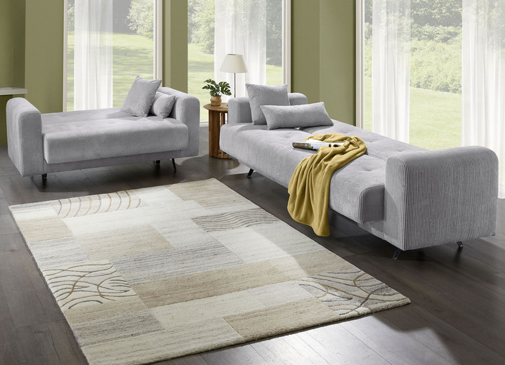 Polstergruppen - Moderne Polstermöbel mit trendigem Cord-Bezug, in Farbe CREME, in Ausführung Polstergruppe, 2-teilig, 1 Dreisitzer und 1 Zweisitzer Ansicht 22