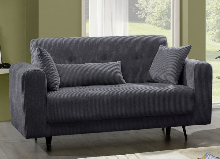 Polstergruppen - Moderne Polstermöbel mit trendigem Cord-Bezug, in Farbe CREME, in Ausführung Polstergruppe, 2-teilig, 1 Dreisitzer und 1 Zweisitzer Ansicht 7