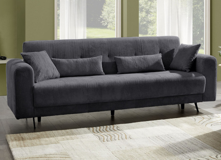 Polstergruppen - Moderne Polstermöbel mit trendigem Cord-Bezug, in Farbe CREME, in Ausführung Polstergruppe, 2-teilig, 1 Dreisitzer und 1 Zweisitzer Ansicht 9