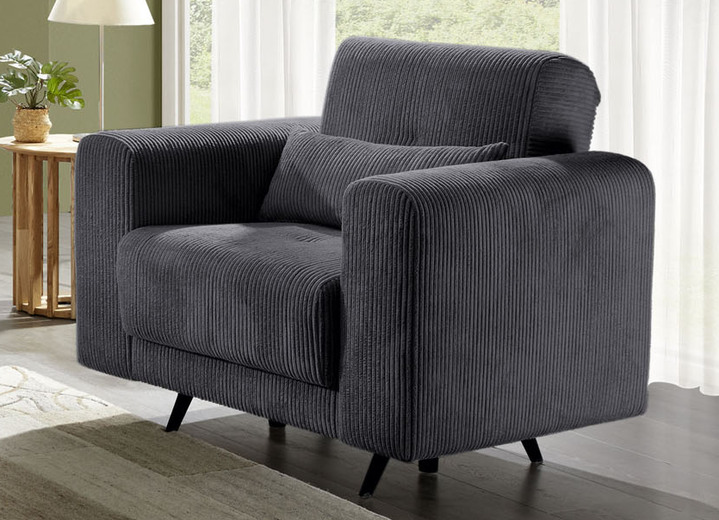 Polstergruppen - Moderne Polstermöbel mit trendigem Cord-Bezug, in Farbe CREME, in Ausführung Polstergruppe, 2-teilig, 1 Dreisitzer und 1 Zweisitzer Ansicht 19