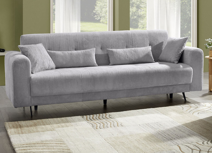 Polstergruppen - Moderne Polstermöbel mit trendigem Cord-Bezug, in Farbe CREME, in Ausführung Polstergruppe, 2-teilig, 1 Dreisitzer und 1 Zweisitzer Ansicht 11