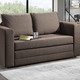 Schlafsofas - Schlafsofa mit 2 großen, weichen Rückenkissen, in Farbe BEIGE – Farbe BRAUN – Ansicht 1