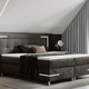 Boxspringbetten - Boxspringbett mit LED-Beleuchtung und Topper, in Farbe SILBER