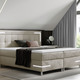 Boxspringbetten - Boxspringbett mit LED-Beleuchtung und Topper, in Farbe SILBER