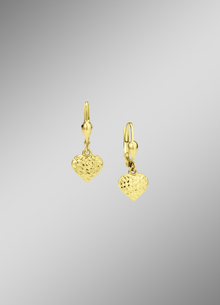 Diamantierte Herz-Ohrringe aus Gold 585/- fein