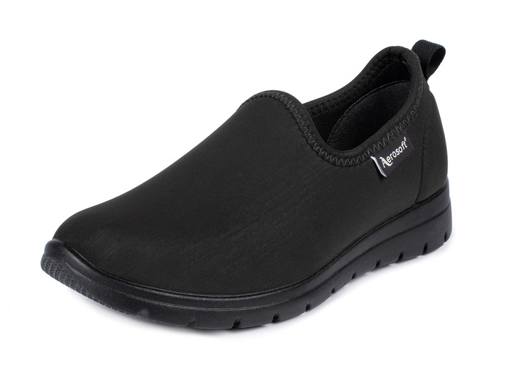 Gesundheitsschuhe - Slipper mit elastischem Einschlupf, in Größe 036 bis 042, in Farbe SCHWARZ Ansicht 1