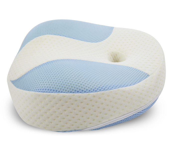 - Kissen ergonomisch geformt, in Farbe WEISS-HELLBLAU Ansicht 1