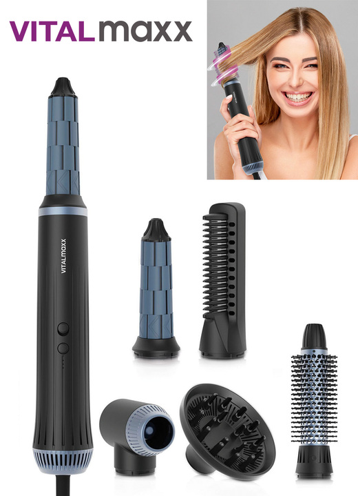 Volumen- & Lockenstäbe - Air Curler Plus mit 6 verschiedenen Aufsätzen, in Farbe SCHWARZ Ansicht 1