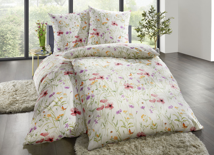 Bettwäschegarnituren - Beidseitig bedruckte Bettwäsche-Garnitur mit Reißverschluss Ansicht 2 Bettwäschegarnituren - Beidseitig bedruckte Bettwäsche-Garnitur mit Reißverschluss, in Größe 111 (40/80 cm + 135/200 cm) bis 412 (4-teiliges Sparset, 2x 80/80 cm + 2x 135/200 cm), in Farbe CREME Ansicht 2