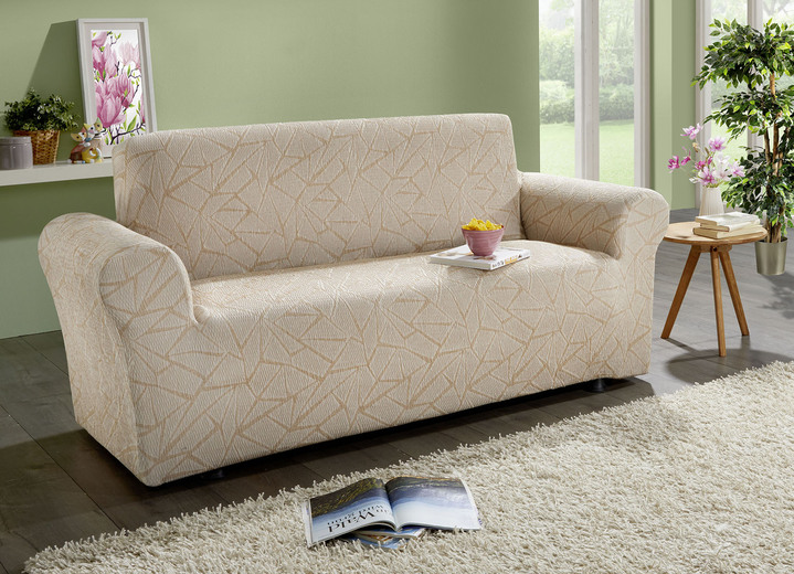 Sessel- & Sofaüberwürfe - Stretchbezüge mit optimaler Passform Ansicht 4 Sessel- & Sofaüberwürfe - Stretchbezüge mit optimaler Passform, in Größe 101 (Sesselbezug) bis 106 (Stuhlbezug), in Farbe BEIGE Ansicht 4