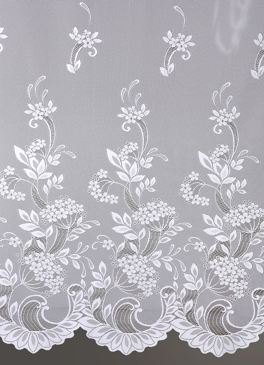 Klassisch - Blumenfenster-Store Ansicht 2 Klassisch - Blumenfenster-Store, in Größe 136 (H105xB300 cm) bis 174 (H160xB600 cm), in Farbe WEISS Ansicht 2