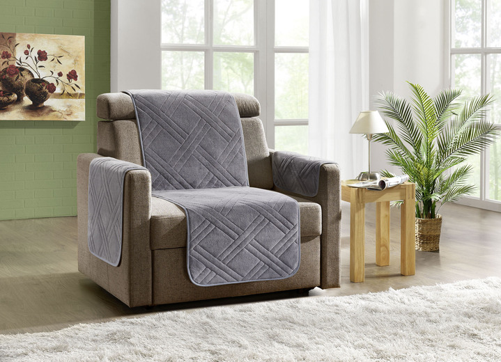 Sessel- & Sofaüberwürfe - Kuschelweiche Wohnaccessoires mit Bandeinfassung Ansicht 3 Sessel- & Sofaüberwürfe - Kuschelweiche Wohnaccessoires mit Bandeinfassung, in Größe 101 (Sesselschoner, 45x150 cm) bis 865 (2x Armlehnenschoner, 45x 70 cm), in Farbe BEIGE Ansicht 3
