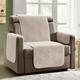 Sessel- & Sofaüberwürfe - Kuschelweiche Wohnaccessoires mit Bandeinfassung – Farbe BEIGE – Ansicht 1 Sessel- & Sofaüberwürfe - Kuschelweiche Wohnaccessoires mit Bandeinfassung, in Größe 101 (Sesselschoner, 45x150 cm) bis 865 (2x Armlehnenschoner, 45x 70 cm), in Farbe SILBER – Farbe BEIGE – Ansicht 1