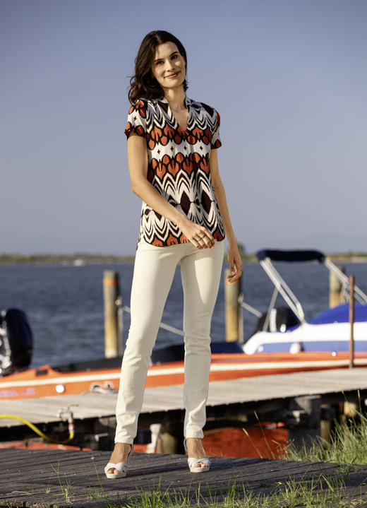 Blusen & Tuniken - Sommerliche Shirt-Tunika Ansicht 4 Blusen & Tuniken - Sommerliche Shirt-Tunika, in Größe 036 bis 052, in Farbe BEIGE-MARINE-ROYALBLAU Ansicht 4