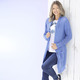 Basics - Long-Strickjacke in streckender Streifenoptik, in Größe L(44/46) bis XXL(52/54), in Farbe JEANSBLAU – Farbe JEANSBLAU – Ansicht 4