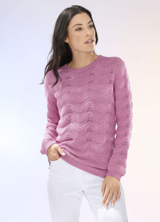 Basics - Pullover im Mustermix, in Größe L(44/46) bis XS(32/34), in Farbe ROSA Ansicht 2