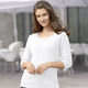 Basics - Pullover mit Wellenabschlüssen – Farbe WEISS Basics - Pullover mit Wellenabschlüssen, in Größe 036 bis 052, in Farbe WEISS
