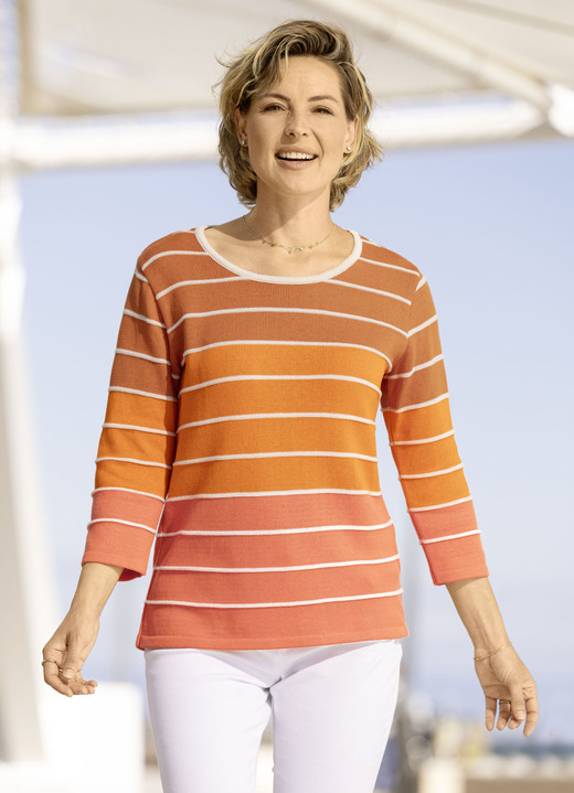 3/4-Arm - Pullover in Farbverlauf 3/4-Arm - Pullover in Farbverlauf, in Größe 036 bis 052, in Farbe TERRA-ORANGE-MULTICOLOR