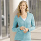 Basics - Strickjacke aus Melangegarn – Farbe JADEGRÜN MELIERT – Ansicht 1 Basics - Strickjacke aus Melangegarn, in Größe 038 bis 054, in Farbe JADEGRÜN MELIERT – Farbe JADEGRÜN MELIERT – Ansicht 1
