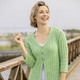 Basics - Strickjacke in feiner Melangeoptik – Farbe LIMETTE MELIERT – Ansicht 1 Basics - Strickjacke in feiner Melangeoptik, in Größe 036 bis 052, in Farbe LIMETTE MELIERT – Farbe LIMETTE MELIERT – Ansicht 1