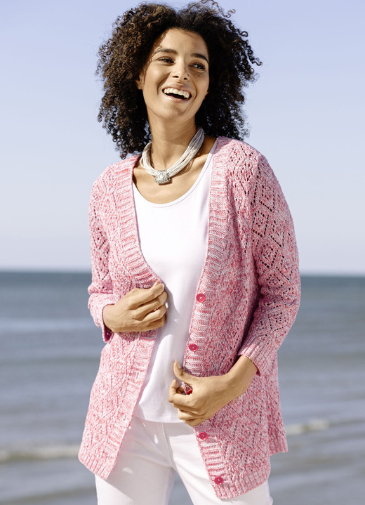 - Strickjacke aus Melangegarn, in Größe 038 bis 054, in Farbe HUMMER-WEISS Ansicht 2