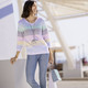 3/4-Arm - Pullover mit Glitzerakzenten – Farbe WEISS-MULTICOLOR – Ansicht 3 3/4-Arm - Pullover mit Glitzerakzenten, in Größe 036 bis 052, in Farbe WEISS-MULTICOLOR – Farbe WEISS-MULTICOLOR – Ansicht 3