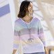 3/4-Arm - Pullover mit Glitzerakzenten – Farbe WEISS-MULTICOLOR – Ansicht 2 3/4-Arm - Pullover mit Glitzerakzenten, in Größe 036 bis 052, in Farbe WEISS-MULTICOLOR – Farbe WEISS-MULTICOLOR – Ansicht 2