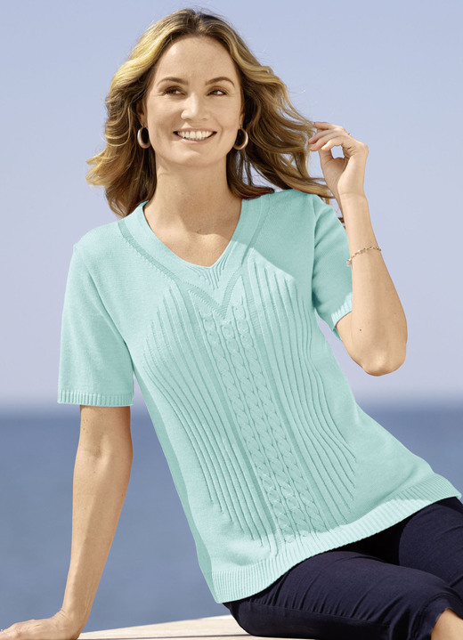 Basics - Pulli mit streckender Struktur Basics - Pulli mit streckender Struktur, in Größe 036 bis 052, in Farbe MINT