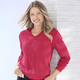Basics - Pullover mit streckender Zopfstruktur – Farbe ROT – Ansicht 1 Basics - Pullover mit streckender Zopfstruktur, in Größe L(44/46) bis XXL(52/54), in Farbe ROT – Farbe ROT – Ansicht 1