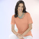 Kurzarm - Shirt mit interessanter Verarbeitung in 2 Farben – Farbe APRICOT – Ansicht 2 Kurzarm - Shirt mit interessanter Verarbeitung in 2 Farben, in Größe 036 bis 052, in Farbe APRICOT – Farbe APRICOT – Ansicht 2