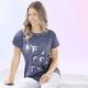 Kurzarm - Shirt mit individueller Färbetechnik – Farbe JEANSBLAU – Ansicht 1 Kurzarm - Shirt mit individueller Färbetechnik, in Größe S (36/38) bis XL (48/50), in Farbe JEANSBLAU – Farbe JEANSBLAU – Ansicht 1
