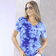 Kurzarm - Shirt in Batik-Optik in 2 Farben – Farbe BLAU BATIK – Ansicht 2 Kurzarm - Shirt in Batik-Optik in 2 Farben, in Größe 036 bis 052, in Farbe BLAU BATIK – Farbe BLAU BATIK – Ansicht 2