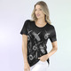 Shirts - Shirt mit silberfarbenem Kontrast-Druck – Farbe SCHWARZ – Ansicht 2 Shirts - Shirt mit silberfarbenem Kontrast-Druck, in Größe 036 bis 052, in Farbe SCHWARZ – Farbe SCHWARZ – Ansicht 2