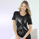 Shirts - Shirt mit silberfarbenem Kontrast-Druck – Farbe SCHWARZ – Ansicht 1 Shirts - Shirt mit silberfarbenem Kontrast-Druck, in Größe 036 bis 052, in Farbe SCHWARZ – Farbe SCHWARZ – Ansicht 1