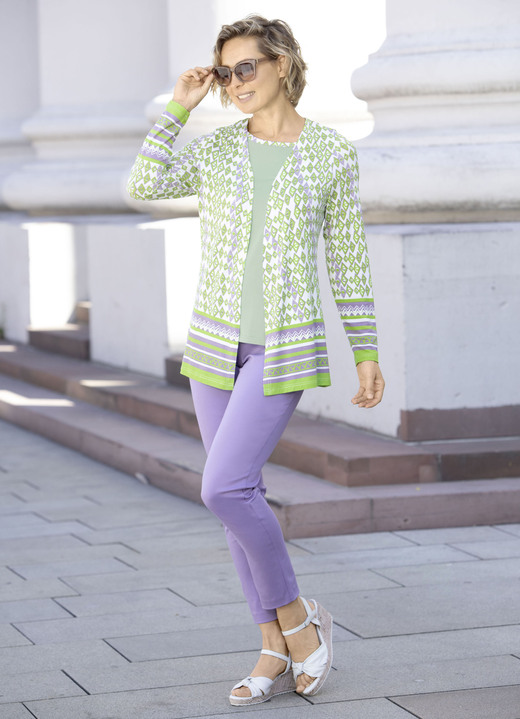 Sets - 2-teiliges Set in verschlussloser Form, in Größe 044 bis 056, in Farbe GRÜN-WEISS-LILA Ansicht 3