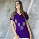Kurzarm - Longshirt mit Kontrast-Druck in 2 Farben – Farbe LILA Kurzarm - Longshirt mit Kontrast-Druck in 2 Farben, in Größe 038 bis 054, in Farbe LILA