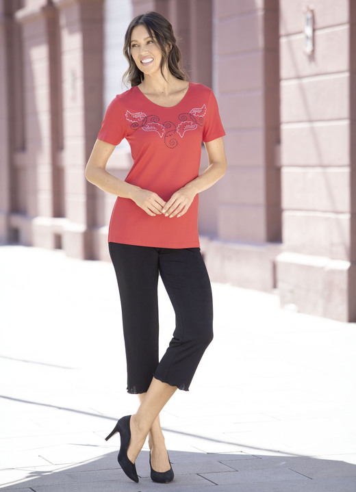 Shirts - Shirt mit dekorativer Plättchenzier in 2 Farben, in Größe 038 bis 054, in Farbe ROT Ansicht 2