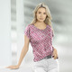 Kurzarm - Shirt mit farbbrillantem Inkjet-Druck in 2 Farben – Farbe FUCHSIA-WEISS Kurzarm - Shirt mit farbbrillantem Inkjet-Druck in 2 Farben, in Größe 036 bis 052, in Farbe BLAU