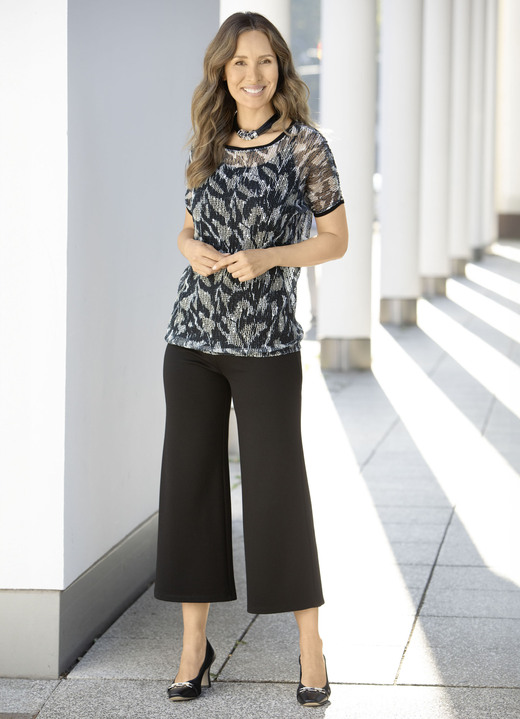 culotten - Culotte mit Zierknöpfen, in Größe 018 bis 052, in Farbe SCHWARZ Ansicht 5