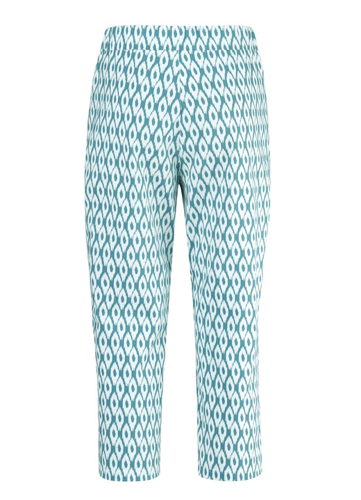 Hosen - Caprihose in bequemer Schlupfform Ansicht 2 Hosen - Caprihose in bequemer Schlupfform, in Größe 036 bis 052, in Farbe TÜRKIS-ECRU Ansicht 2