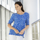 Shirts - Bezauberndes Shirt mit Smokverarbeitung – Farbe ROYALBLAU-WEISS – Ansicht 2 Shirts - Bezauberndes Shirt mit Smokverarbeitung, in Größe 036 bis 050, in Farbe ROYALBLAU-WEISS – Farbe ROYALBLAU-WEISS – Ansicht 2