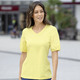 Kurzarm - Shirt mit eingefassten, kurzen Ärmeln in 3 Farben – Farbe GELB – Ansicht 1 Kurzarm - Shirt mit eingefassten, kurzen Ärmeln in 3 Farben, in Größe 036 bis 052, in Farbe GELB – Farbe GELB – Ansicht 1