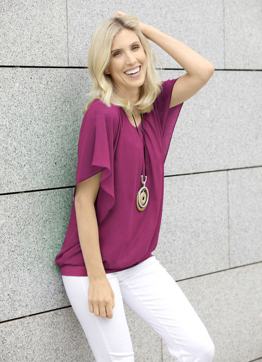 Tuniken - Poncho-Tunika mit eingearbeitetem Top, in Größe 036 bis 054, in Farbe ROYALBLAU Ansicht 5