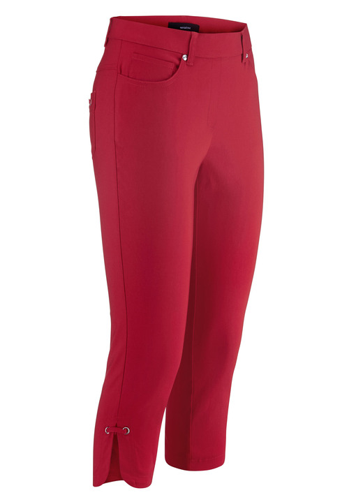 - Caprihose mit abgerundeten Schlitzen an den Beinabschlüssen, in Größe 018 bis 052, in Farbe ROT Ansicht 1