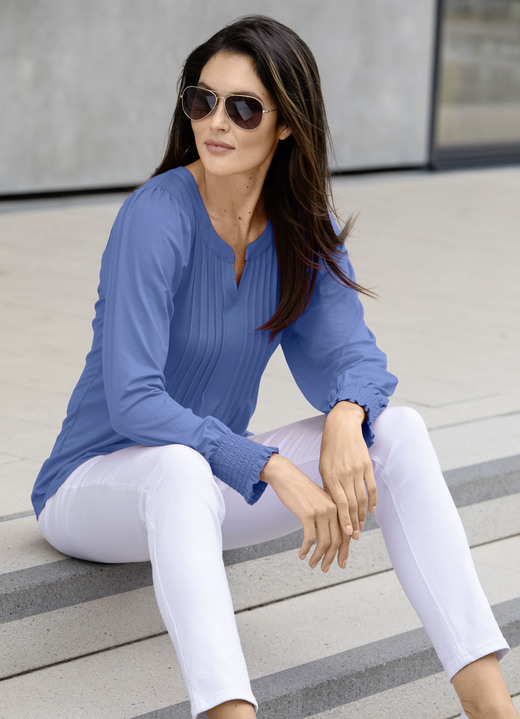 Tuniken - Shirt-Tunika mit Elastan Ansicht 3 Tuniken - Shirt-Tunika mit Elastan, in Größe 036 bis 054, in Farbe JEANSBLAU Ansicht 3