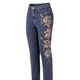 Hosen - Edel-Jeans mit handbemalten, floralen Motiven – Farbe DUNKELBLAU – Ansicht 1 Hosen - Edel-Jeans mit handbemalten, floralen Motiven, in Größe 017 bis 052, in Farbe DUNKELBLAU – Farbe DUNKELBLAU – Ansicht 1