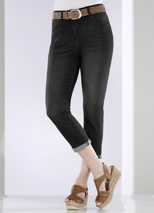 Hosen mit Knopf- und Reißverschluss - Jeans mit Push-up-Effekt Ansicht 3 Hosen mit Knopf- und Reißverschluss - Jeans mit Push-up-Effekt, in Größe 017 bis 052, in Farbe SCHWARZ Ansicht 3
