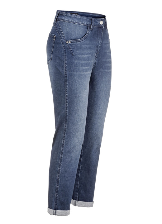 Hosen mit Knopf- und Reißverschluss - Jeans mit Push-up-Effekt Hosen mit Knopf- und Reißverschluss - Jeans mit Push-up-Effekt, in Größe 017 bis 052, in Farbe JEANSBLAU