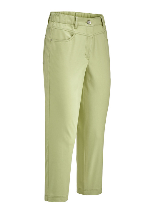 Hosen mit Knopf- und Reißverschluss - Caprihose in 4-Pocket-Form Hosen mit Knopf- und Reißverschluss - Caprihose in 4-Pocket-Form, in Größe 018 bis 052, in Farbe LINDGRÜN