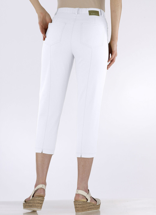 Hosen mit Knopf- und Reißverschluss - Caprihose in 4-Pocket-Form Ansicht 4 Hosen mit Knopf- und Reißverschluss - Caprihose in 4-Pocket-Form, in Größe 018 bis 052, in Farbe WEISS Ansicht 4